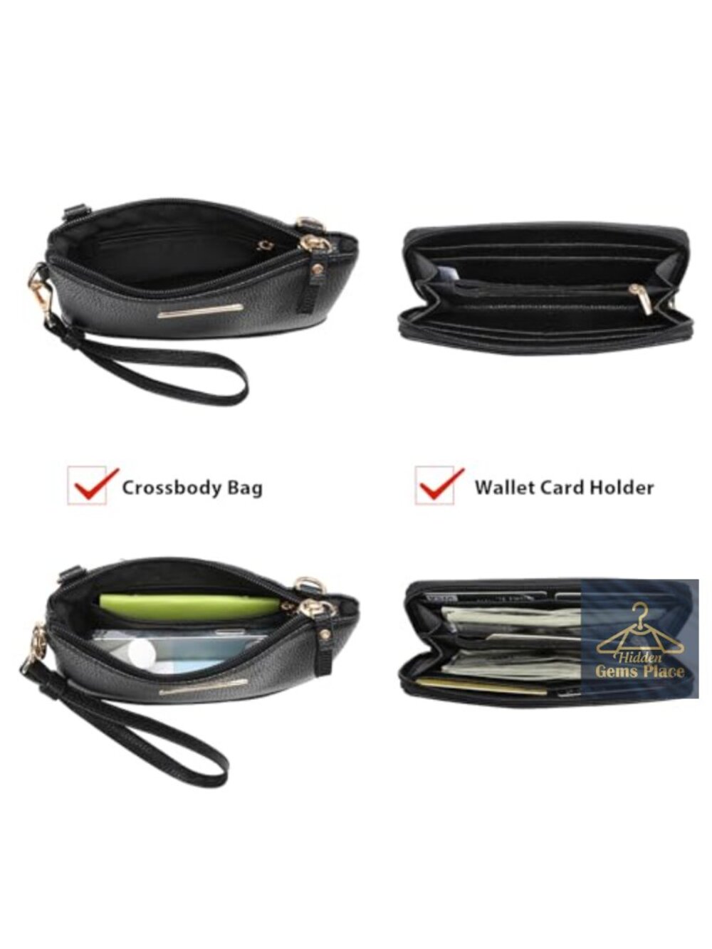 3-piece Vegan Leather Tote Set with Wristlet and Wallet - Picture 5 of 6